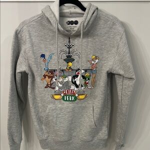 Looney Tunes Central Perk Gray Hoodie Size Junior S (3-5)